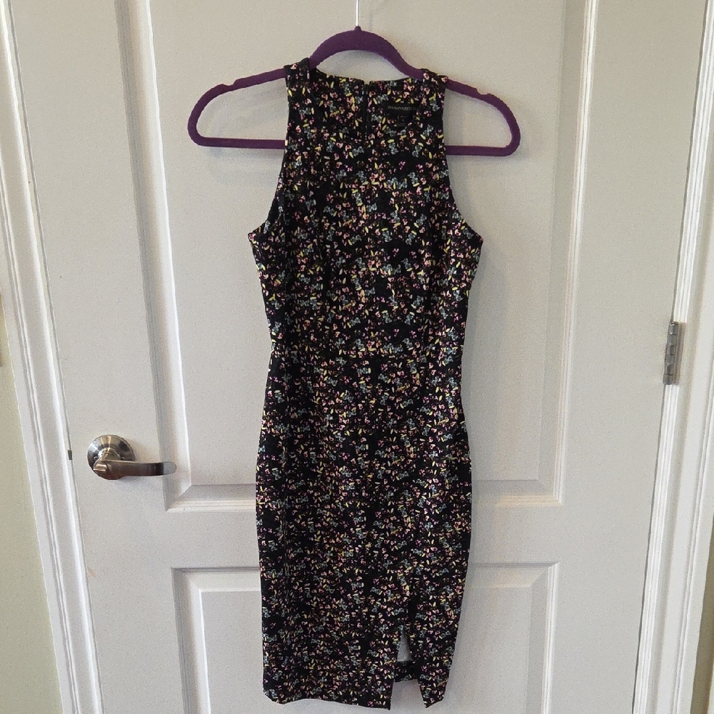 Banana Republic Black Floral Midi Dress